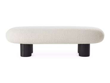 Банкетка Liora светло-бежевого цвета с черными ножками