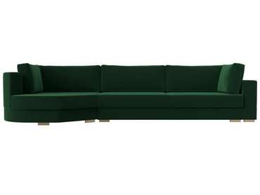 Угловой диван-кровать Лига 026 зеленого цвета левый угол