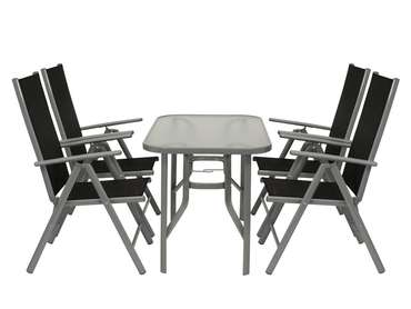 Комплект мебели Равена черно-серого цвета