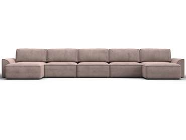 Угловой диван кровать Лига-048 МегаЛонг бежевого цвета