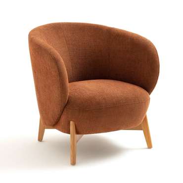 Кресло с подлокотниками ушки Lancy коричневого цвета