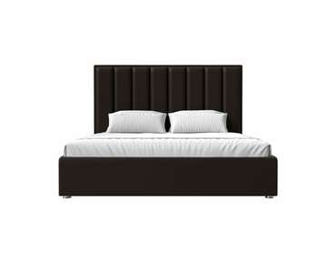 Кровать Афродита 200х200 темно-коричневого цвета с подъемным механизмом (экокожа)