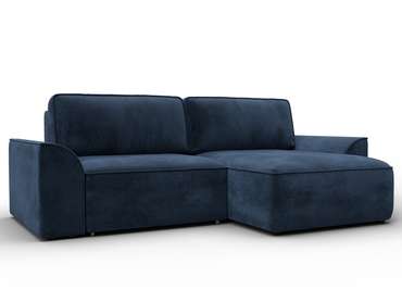 Угловой диван-кровать Лига-048 темно-синего цвета