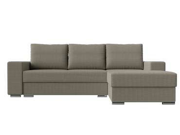 Угловой диван-кровать Дрезден серо-бежевого цвета правый угол
