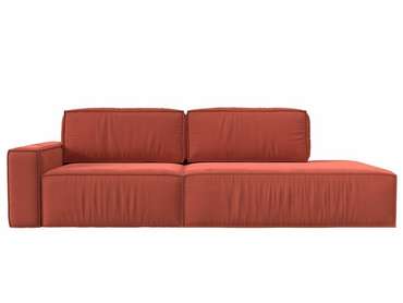 Прямой диван-крова Прага модерн кораллового цвета подлокотник слева