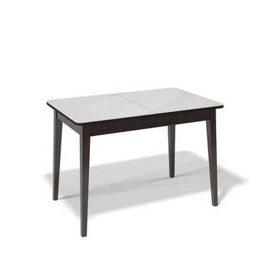 Раздвижной обеденный стол 1100М бело-коричневого цвета