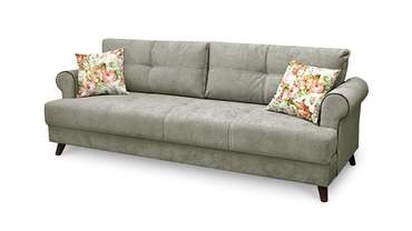 Прямой диван-кровать Мирта Лайт серого цвета