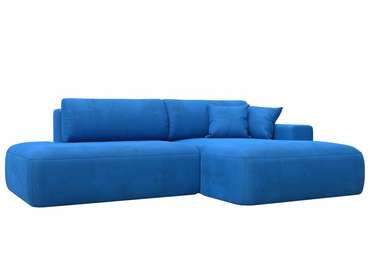 Угловой диван-кровать Лига 036 Модерн темно-голубого цвета правый угол