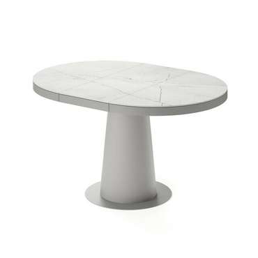 Раздвижной обеденный стол Мирах S бело-серого цвета