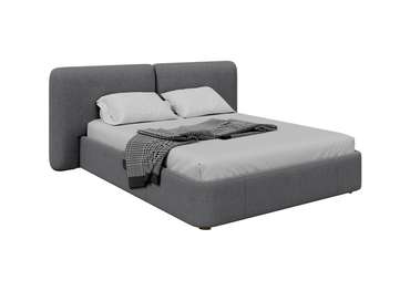 Кровать Hub Soft 160х200 серого цвета с подъемным механизмом