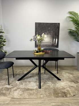 Раздвижной обеденный стол DM1550 черного цвета