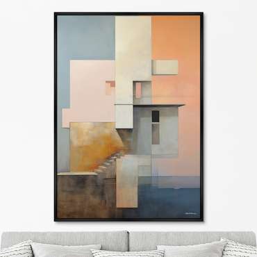 Репродукция картины Buildings, early morning, No 2, 2024г.