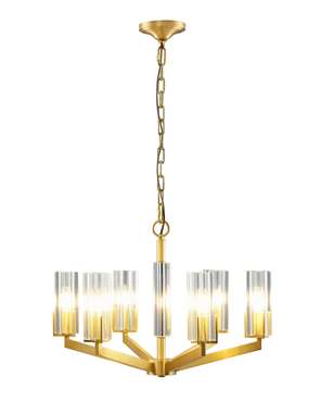 Люстра подвесная Brass V11074-6P прозрачно-золотого цвета