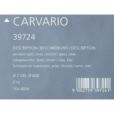 Подвесная люстра Eglo Carvario 39724