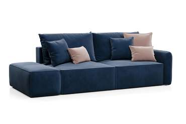 Прямой диван-кровать Портленд синего цвета
