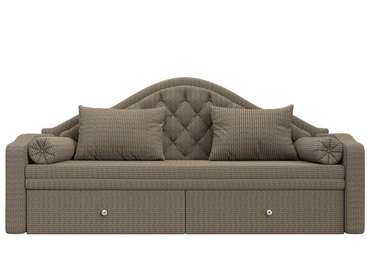 Прямой диван-кровать Сойер коричневого цвета