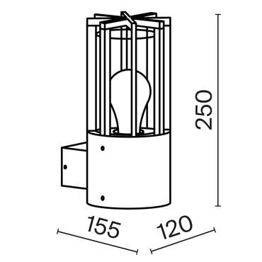 Настенный светильник (бра) Outdoor O453WL-01GF Barrel Outdoor