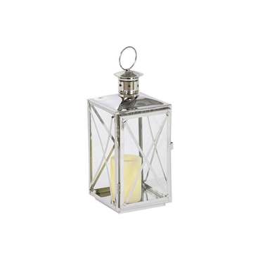 Фонарь Home ESPRIT Серебристый Стеклянный Сталь хром 16 x 15 x 32 cm (2 Предметы)