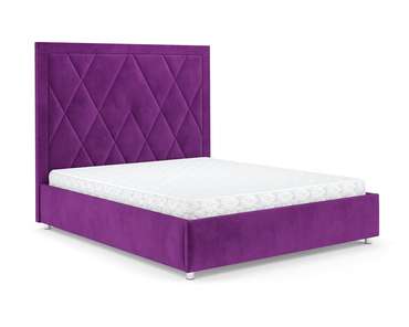Кровать Треви 140х190 фиолетового цвета с подъемным механизмом (микровелюр)