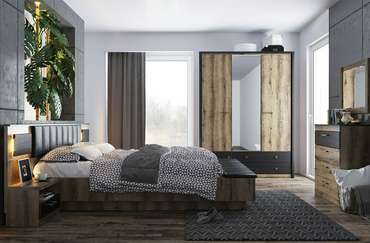 Скамья приставная Jagger черно-коричневого цвета