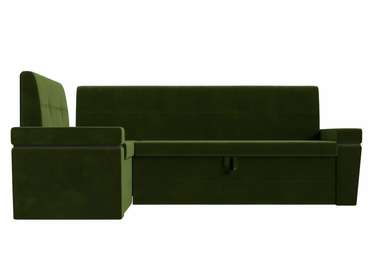 Угловой диван-кровать Деметра зеленого цвета левый угол