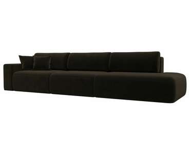 Диван-кровать Лига 036 Модерн Лонг темно-коричневого цвета с левым подлокотником