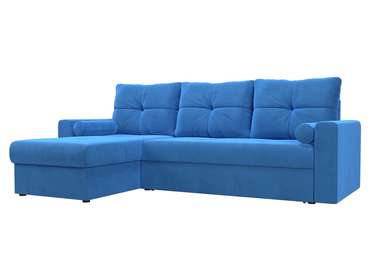 Угловой диван-кровать Верона голубого цвета левый угол
