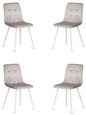 Комплект из четырех стульев Chilly светло-серого цвета