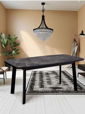 Раздвижной обеденный стол AA140 с керамической столишницей черного цвета