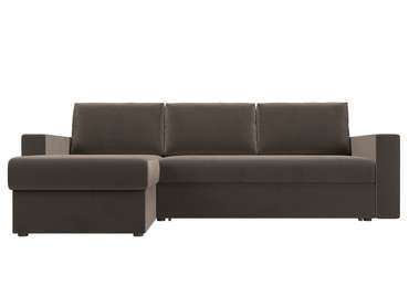 Угловой диван-кровать Траумберг L коричневого цвета левый угол 