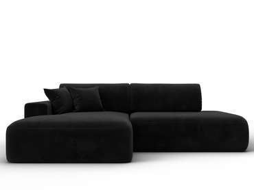 Угловой диван-кровать Лига 036 Модерн черного цвета левый угол
