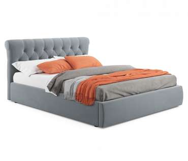 Кровать Ameli 140х200 серого цвета с подъемным механизмом и матрасом Астра