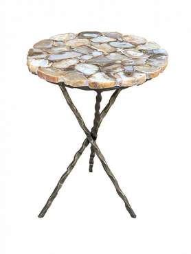 Приставной столик Mystical Agate с каменной столешницей 