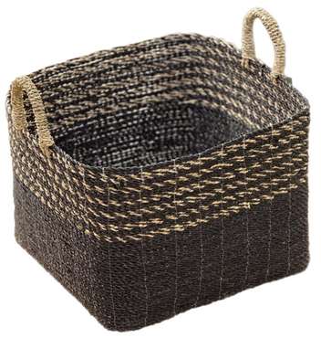 Корзина плетенная Olive Black 45х50 из натурального бананового волокна