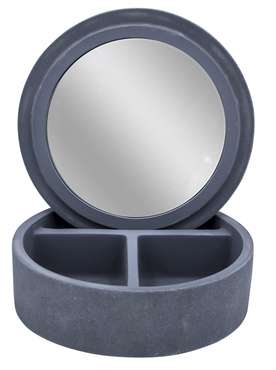 Шкатулка с зеркалом Cement серого цвета
