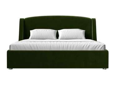 Кровать Лотос 200х200 зеленого цвета с подъемным механизмом