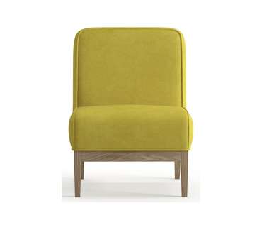 Кресло из велюра Арагорн желтогго цвета