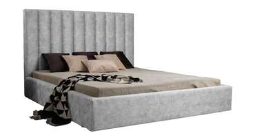 Кровать с подъемным механизмом Kelly 180х200 серого цвета