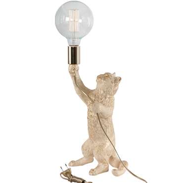 Настольная лампа Кот Эдисон светло-бежевого цвета