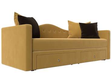 Детский прямой диван-кровать Дориан желтого цвета