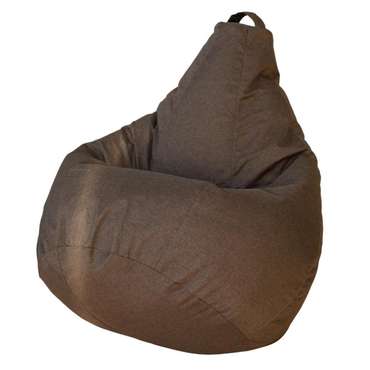 Кресло-мешок Груша L в обивке из рогожки коричневого цвета