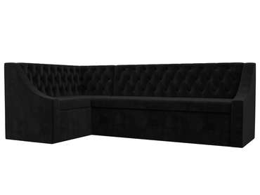 Угловой диван-кровать Мерлин черного цвета левый угол