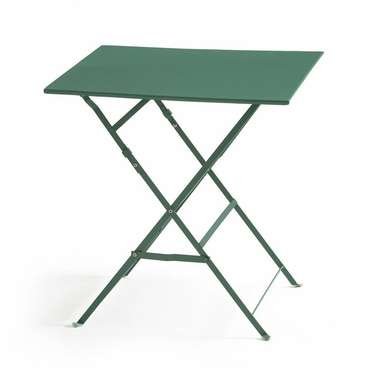 Стол квадратный складной из металла Ozevan зеленого цвета