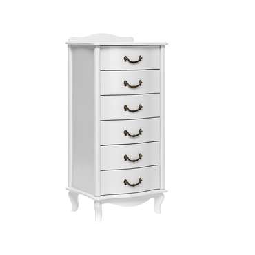 Комод узкий Джульетта с шестью ящиками цвета молочный дуб