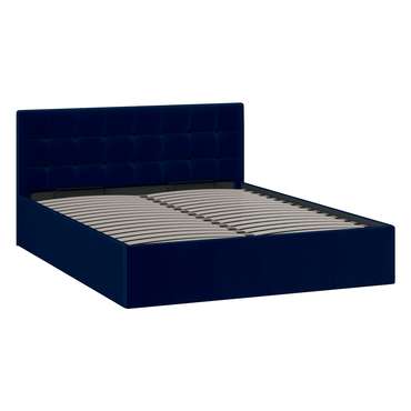 Кровать Эмма 160х200 темно-синего цвета с подъемным механизмом