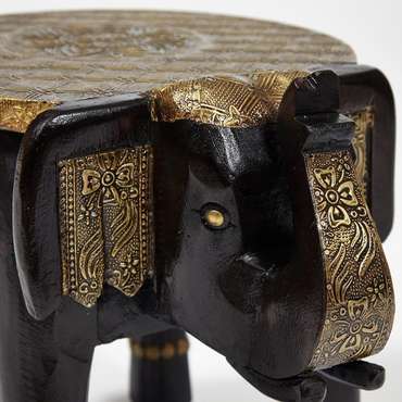 Столик Slon  золотого цвета с этнической росписью