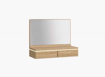 Навесной туалетный столик с зеркалом Orly бежевого цвета