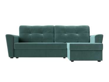 Угловой диван-кровать Амстердам лайт бирюзового цвета правый угол