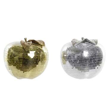 Дискобол DKD Home Decor Серебристый Позолоченный Смола Яблоко современный (21 x 21 x 19 cm) (2 штук)