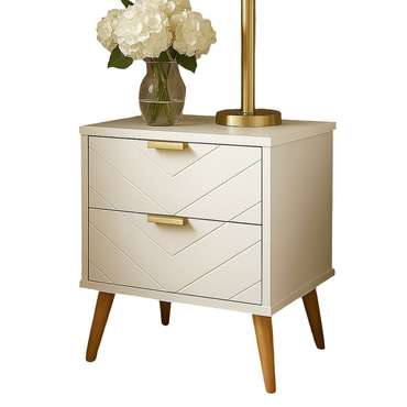 Тумба прикроватная Line молочного цвета